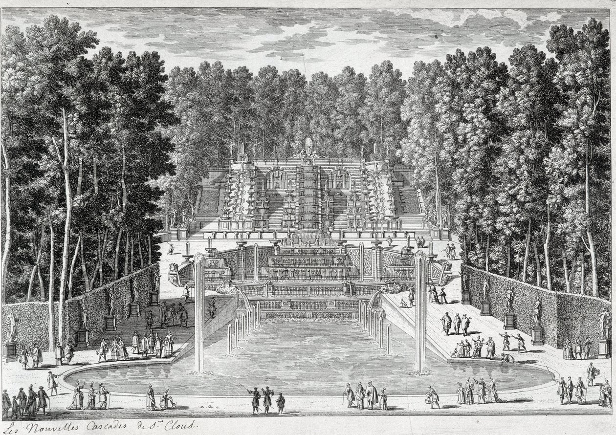 The new waterfalls at the gardens of St Cloud (by Ours) - by Perelle, late 17th century by Gabriel Perelle