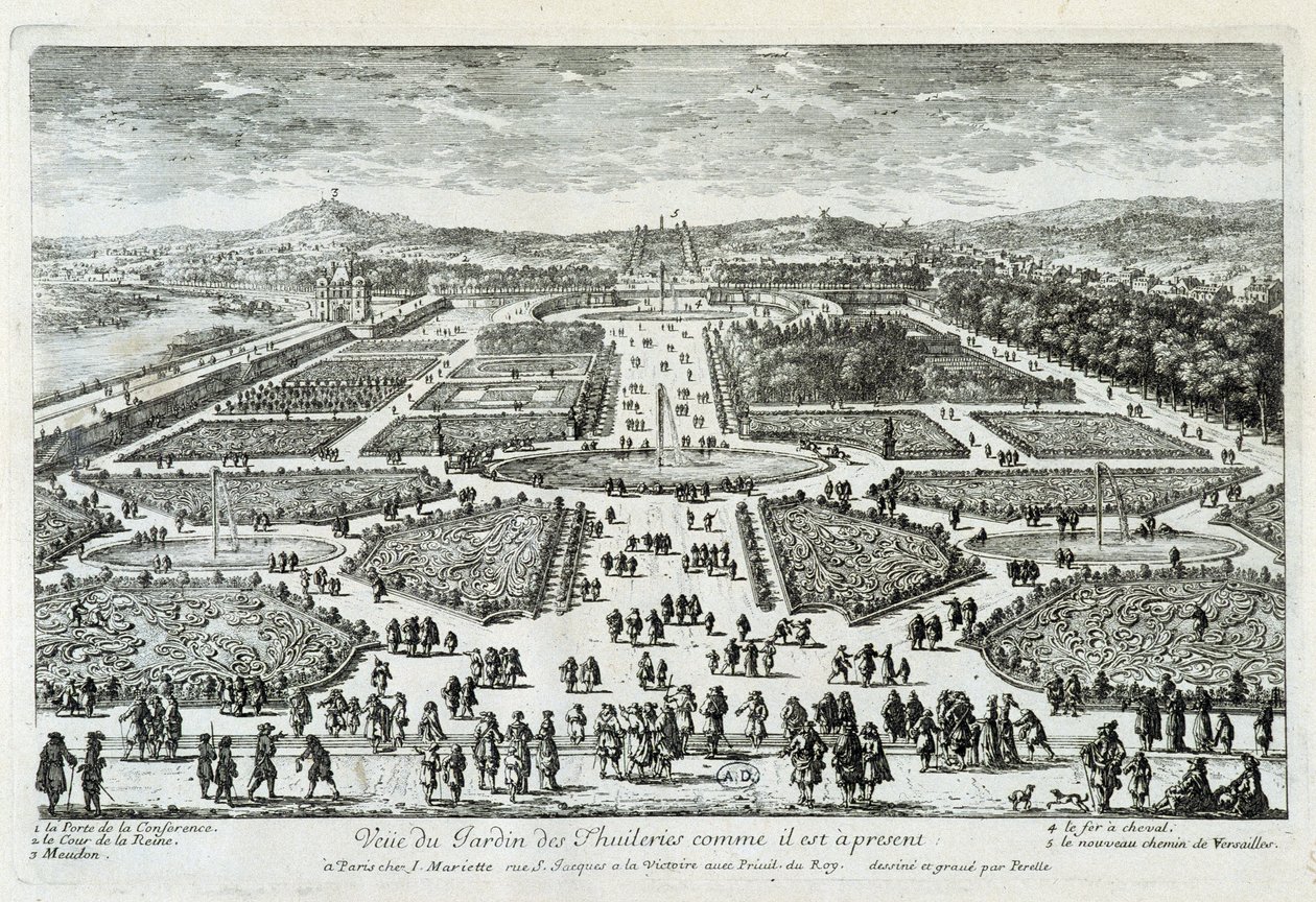 View of the Tuileries Garden as it is now - engraving by Perelle, end 17th century by Gabriel Perelle