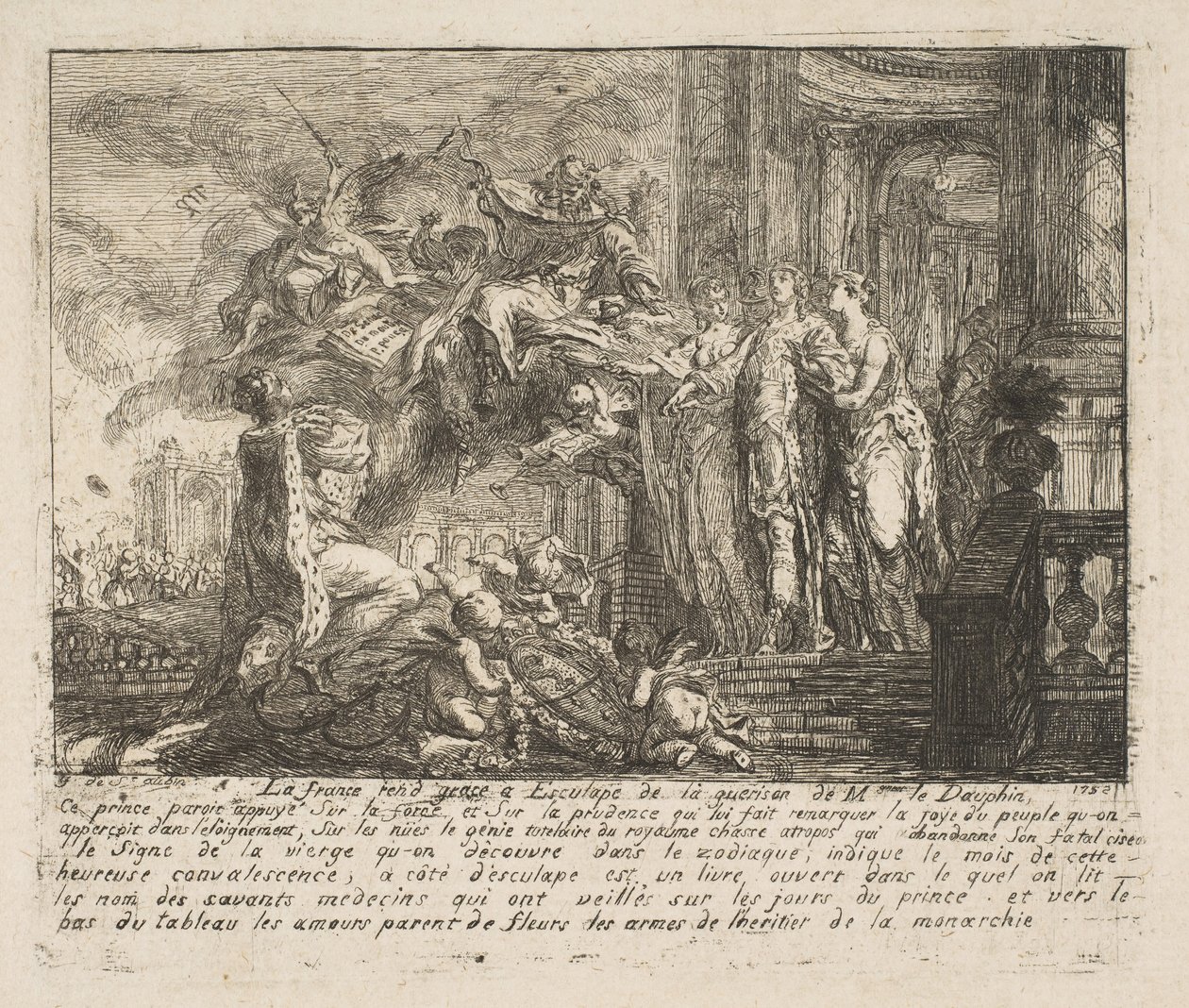 Allegory on the Convalescence of the Dauphin by Gabriel de Saint Aubin
