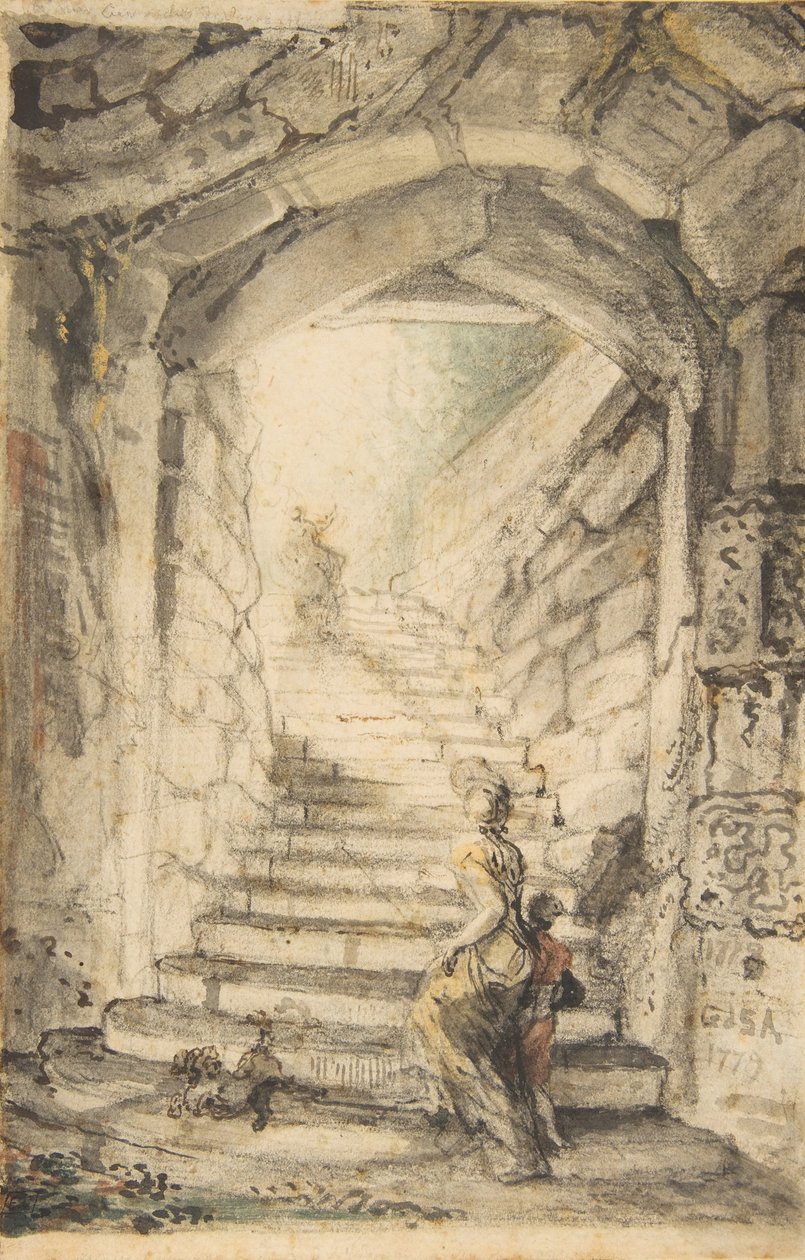 The Curving Stair, 1778-79 by Gabriel de Saint Aubin