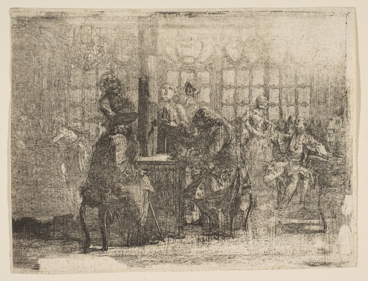 Les Nouvellistes, 1752 by Gabriel de Saint-Aubin
