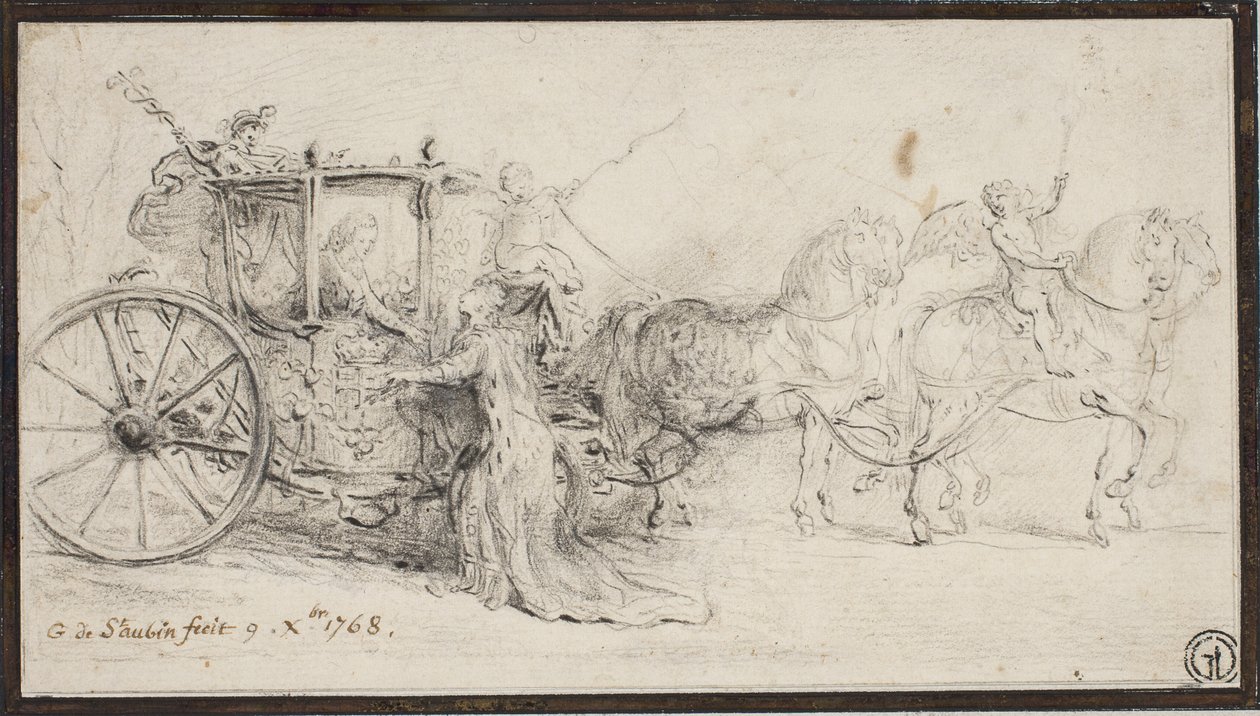 Paris Welcomes Christian VII by Gabriel de Saint Aubin