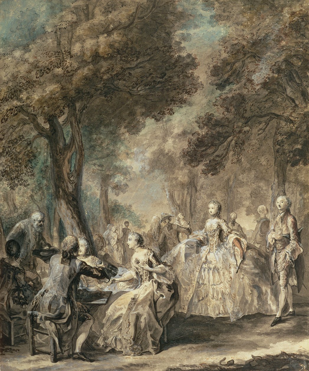 Parisians out for a Walk, 1760-1 by Gabriel de Saint Aubin