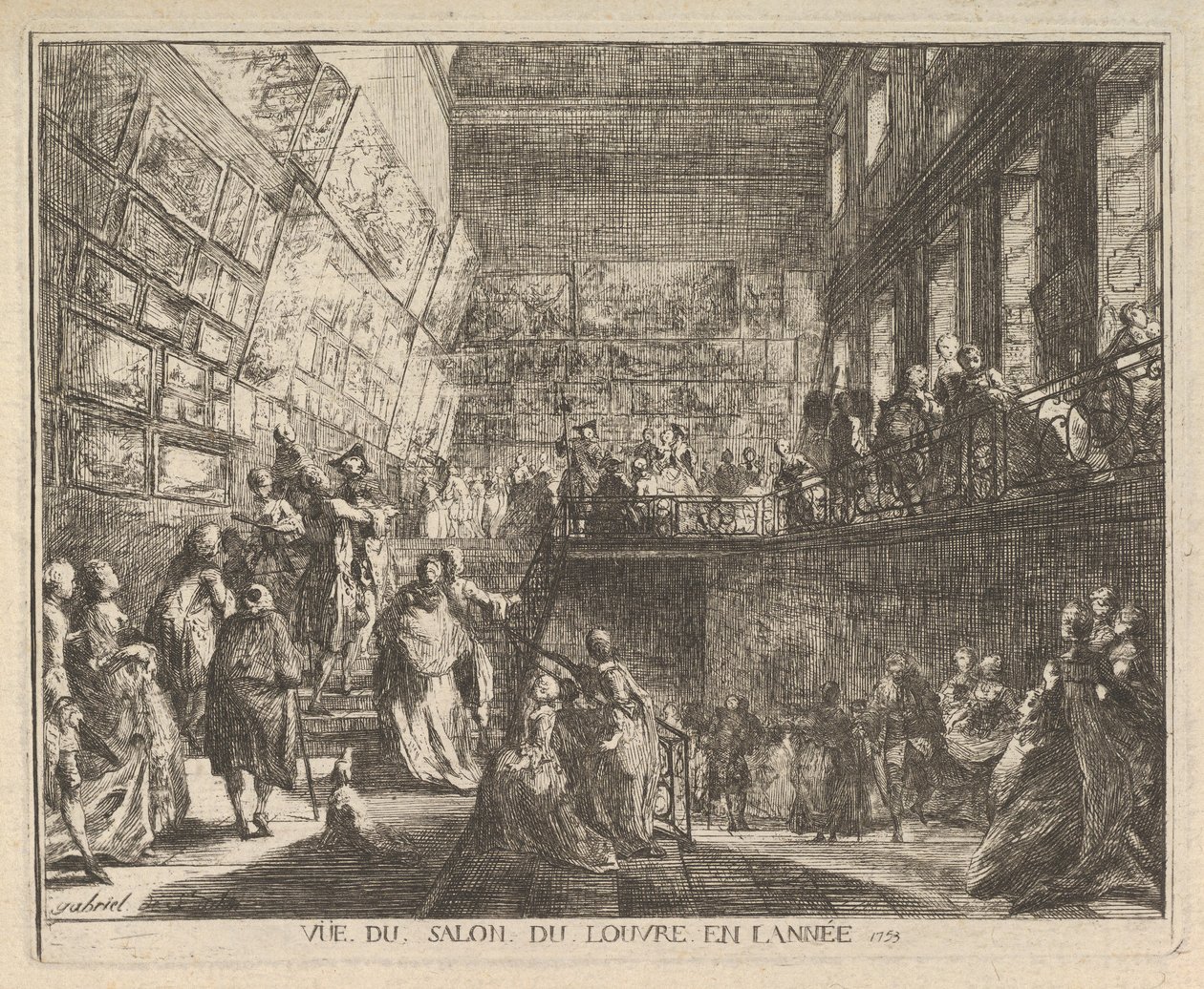 View of the Salon du Louvre in the Year 1753 by Gabriel de Saint Aubin
