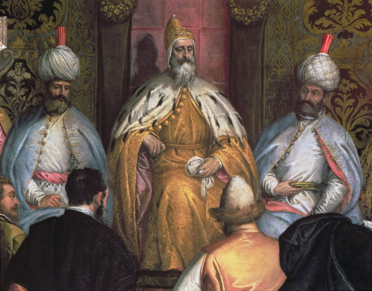 The Doge Marino Grimani Receiving the Ambassador of Persia (detail) by Gabriele Caliari
