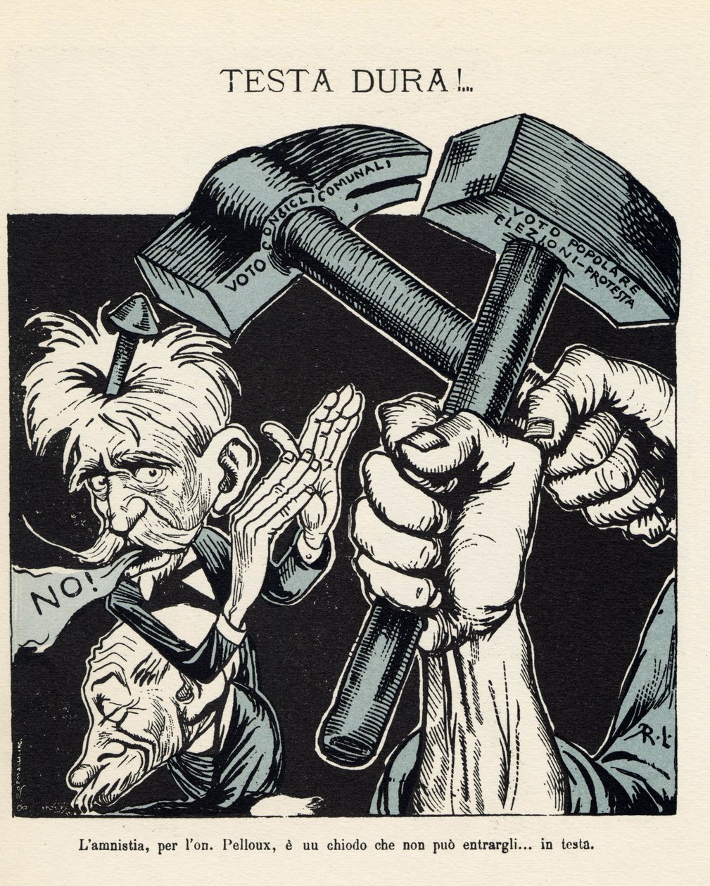 Refusal of the Italian Prime Minister to Accept Amnesty for Political Crimes in 1898 by Gabriele (1865-1937) Galantara
