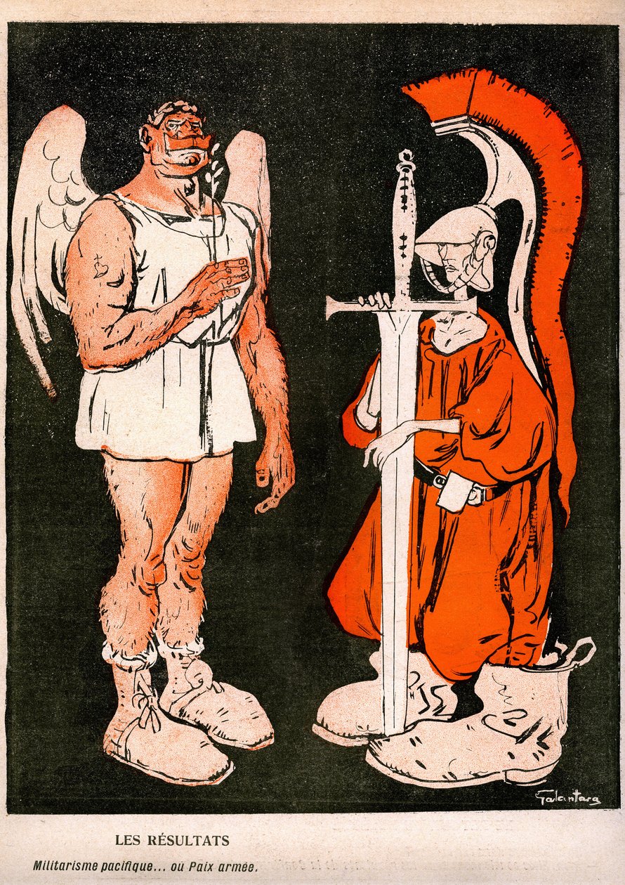 War and Peace (cartoon) by Gabriele (1865 1937) Galantara
