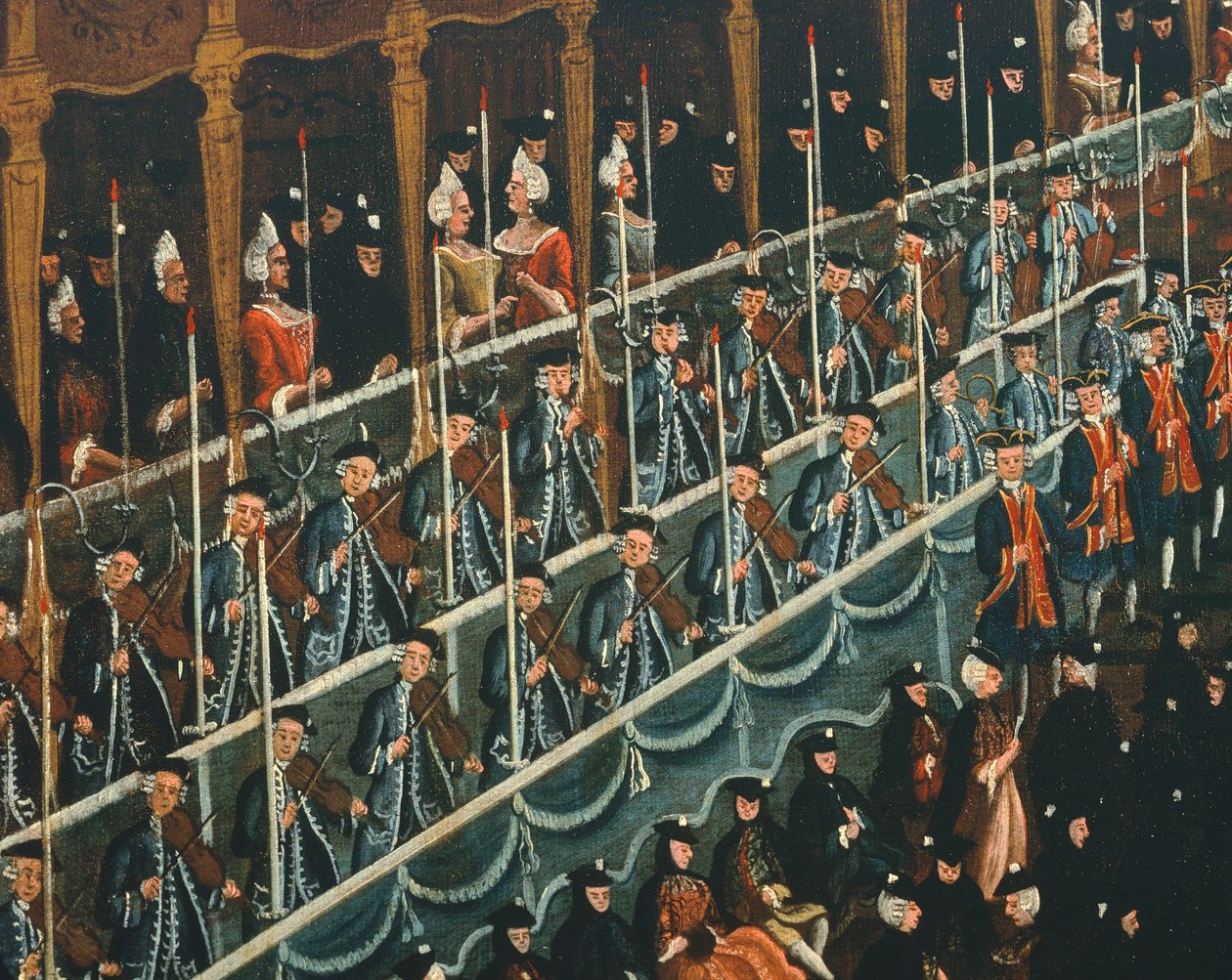 Lunch at San Beneto Theatre Offered by the Doge in Honor of the Princes of the North, Venice (detail) by Gabriele Bella