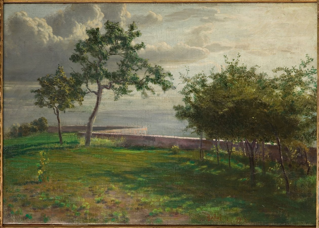View with Trees and a Small Wall by Gaetano Bellei