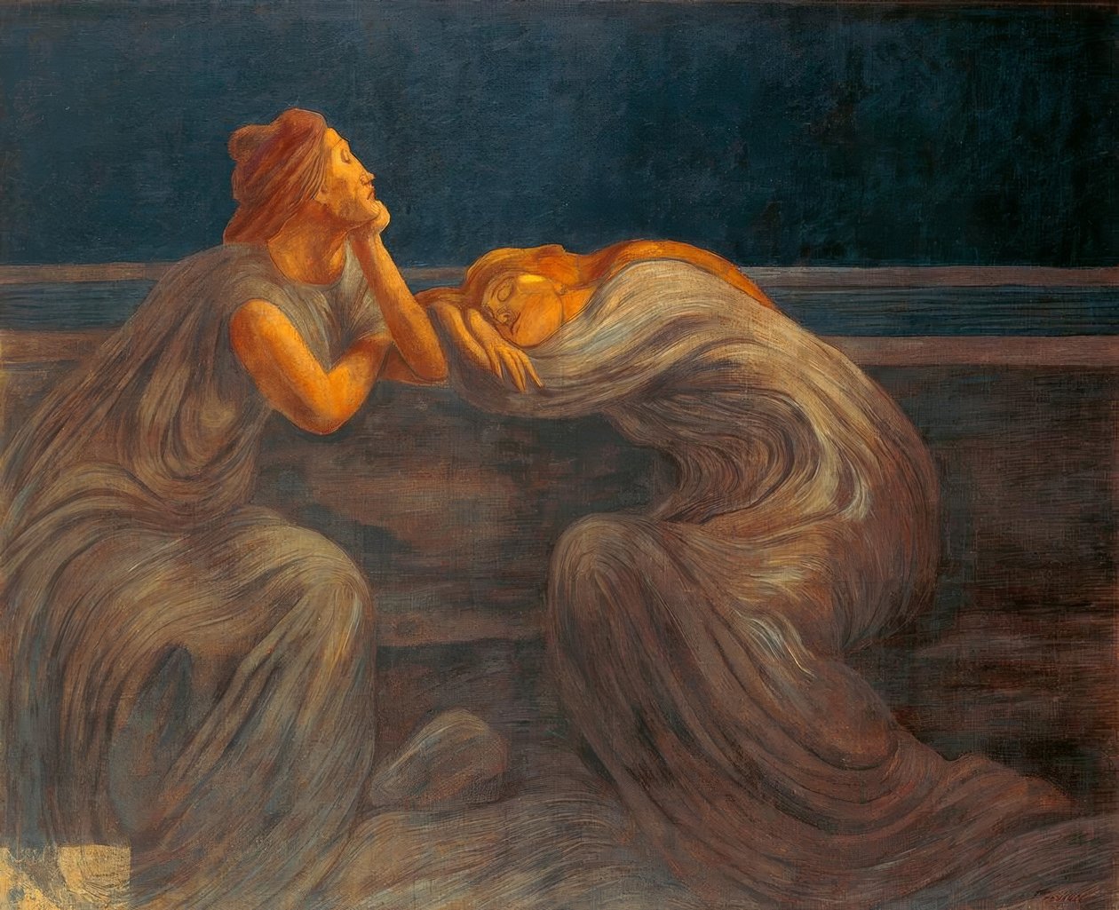 Nocturne, 1908, by Gaetano Previati (1852–1920) by Gaetano Previati