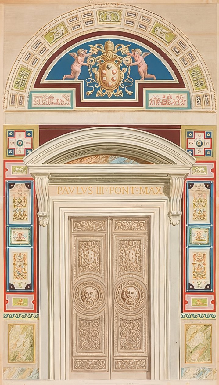 Door, Framing and Lunette of Loggia XIII by Gaetano Savorelli