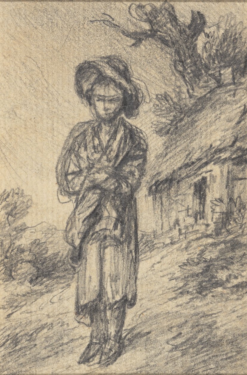 Boy Standing by a Cottage by Gainsborough Dupont
