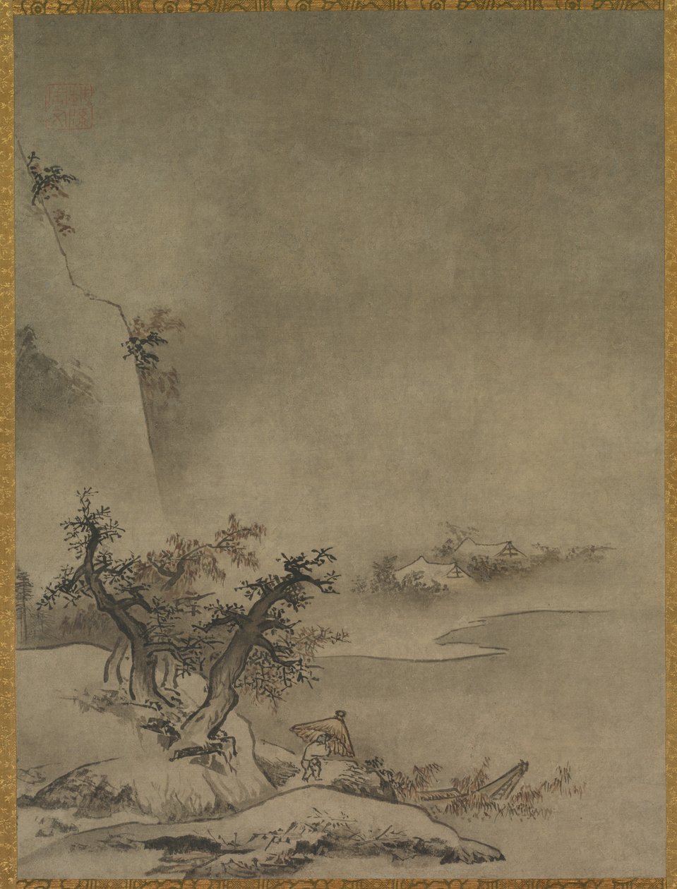 Chinese Servant Walking in the Rain by Gakuo Zokyu