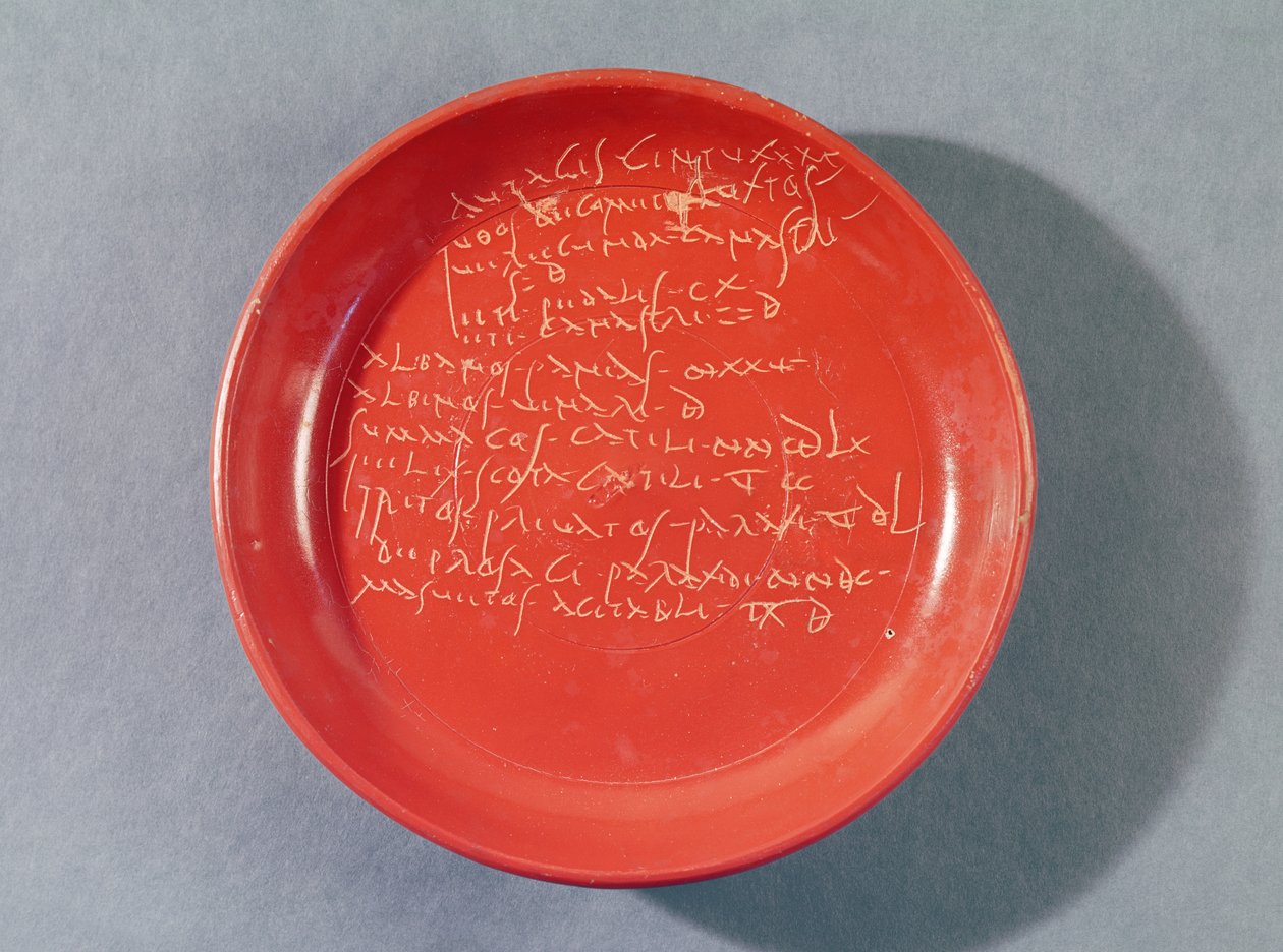 Plate with Celtic text, 1st-2nd century by Gallo Roman