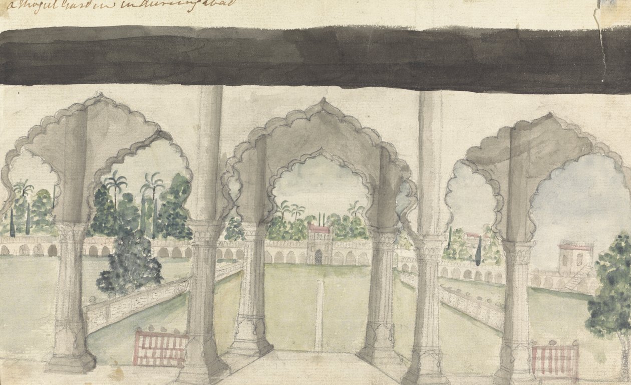A Mongul Garden in Aurungabad by Gangaram Chintaman Tambat