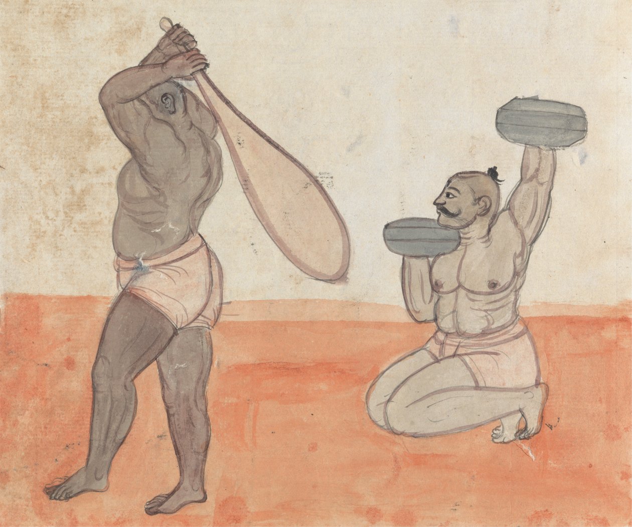 A Pair of Jeyties Weightlifting by Gangaram Chintaman Tambat