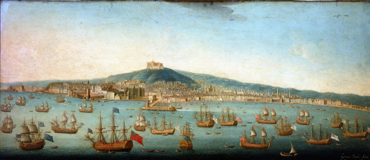 View of the bay of Naples with Admiral Byng