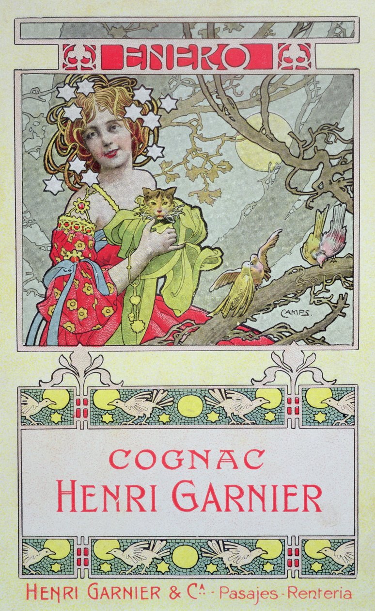 January, from a Calendar for Henri Garnier & Co. by Gaspar Camps Junyent