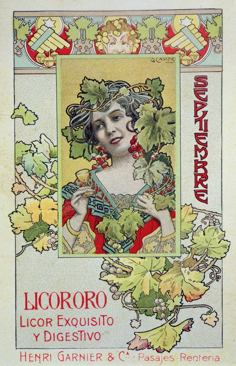 September, from a Calendar for Henri Garnier & Co. by Gaspar Camps Junyent