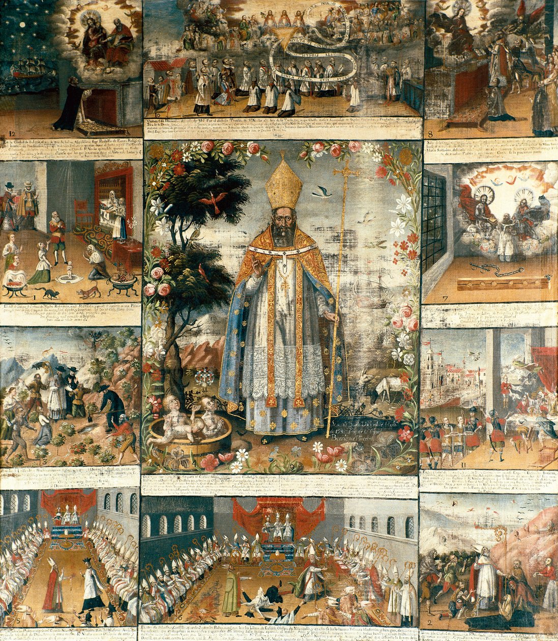 Altarpiece of the life of Saint Nicholas of Myra or Bari by Gaspar Miguel de Berrio