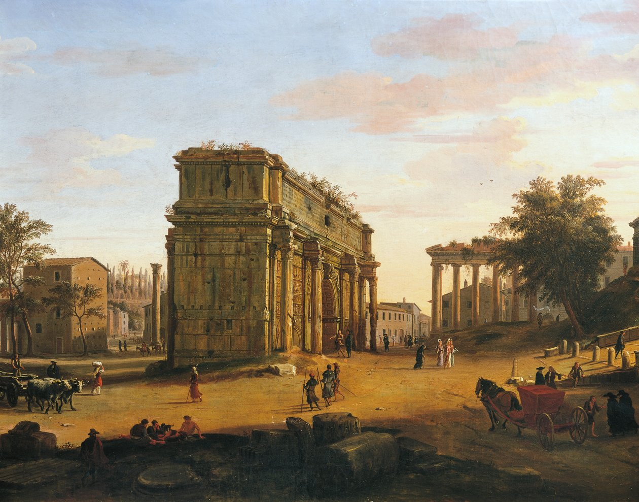 Arch of Septimius Severus in Rome (detail) by Gaspar van Wittel