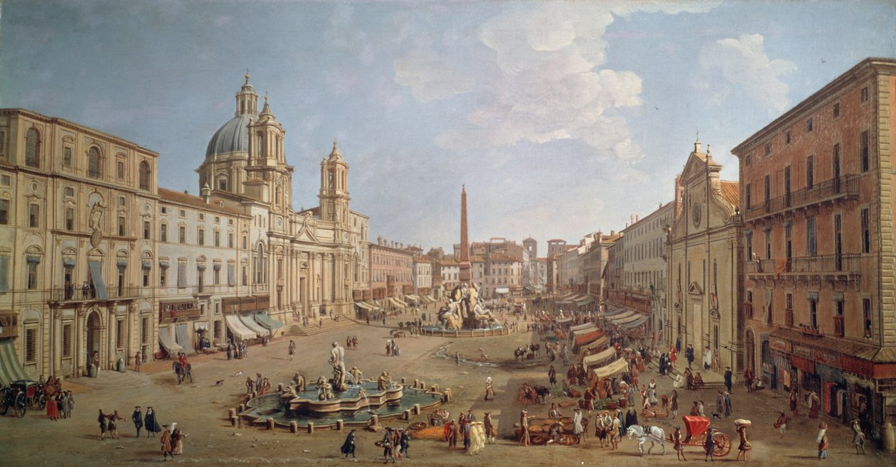 View of Piazza Navona, painting by Gaspar van Wittel or Gaspare Vanvitelli, Italy by Gaspar van Wittel
