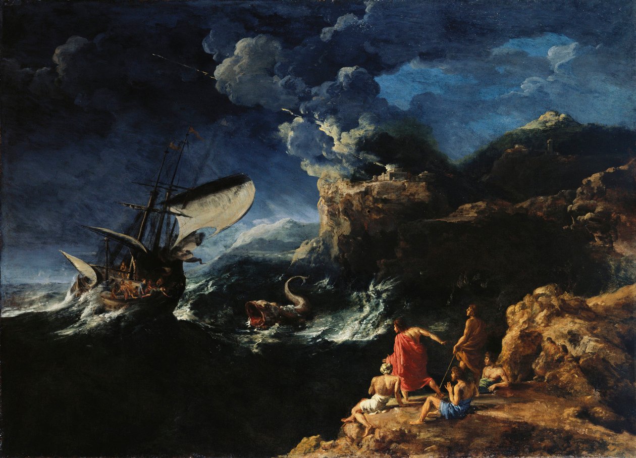 Seascape with Jonah and the Whale by Gaspard Dughet