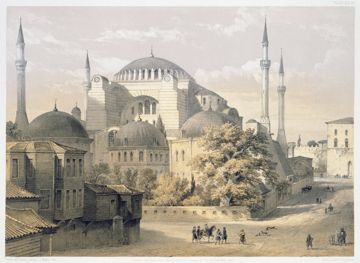 Haghia Sophia, Plate 19: Exterior View of the Mosque by Gaspard Fossati
