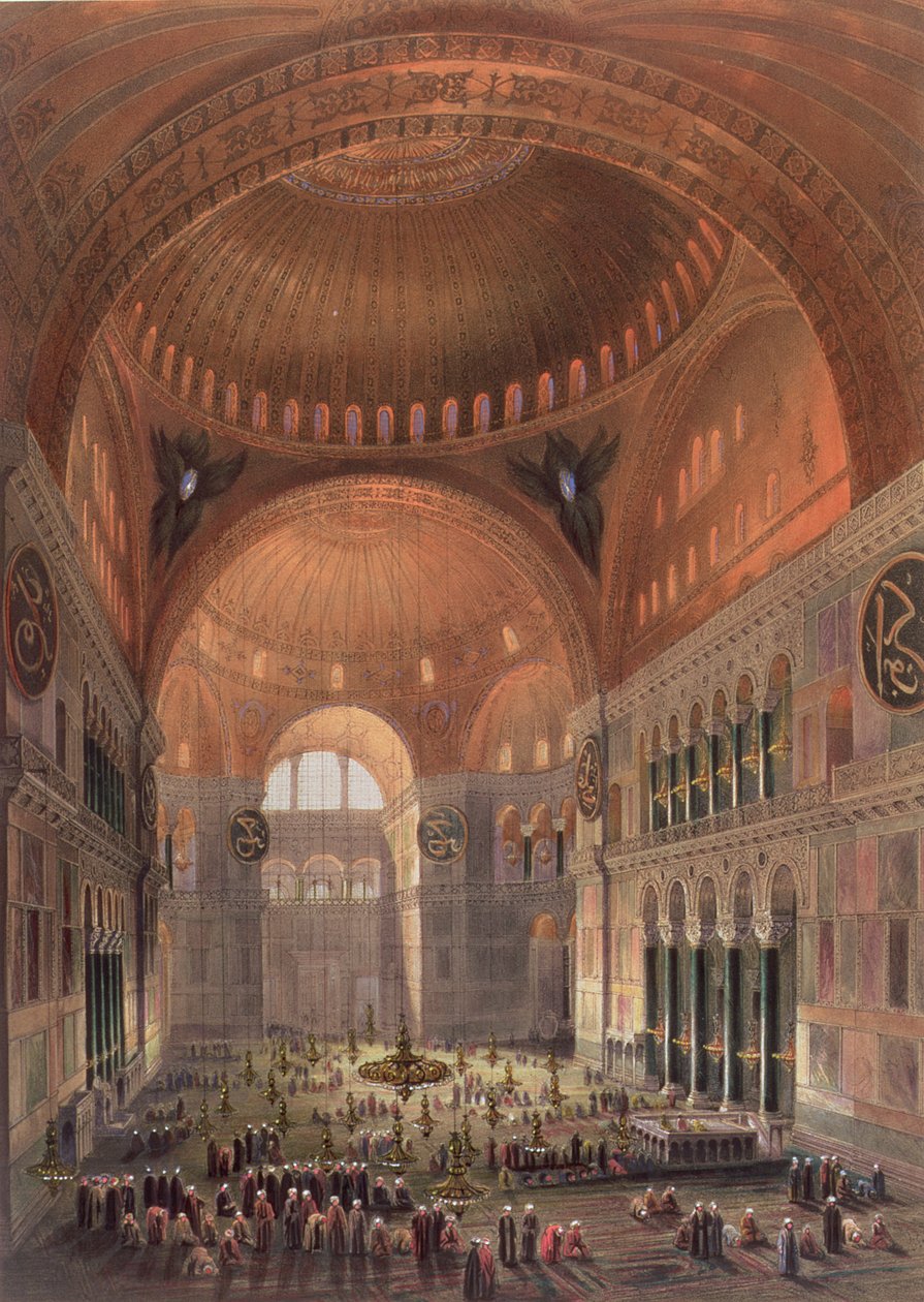 Interior of Haghia Sophia, Constantinople by Gaspard Fossati
