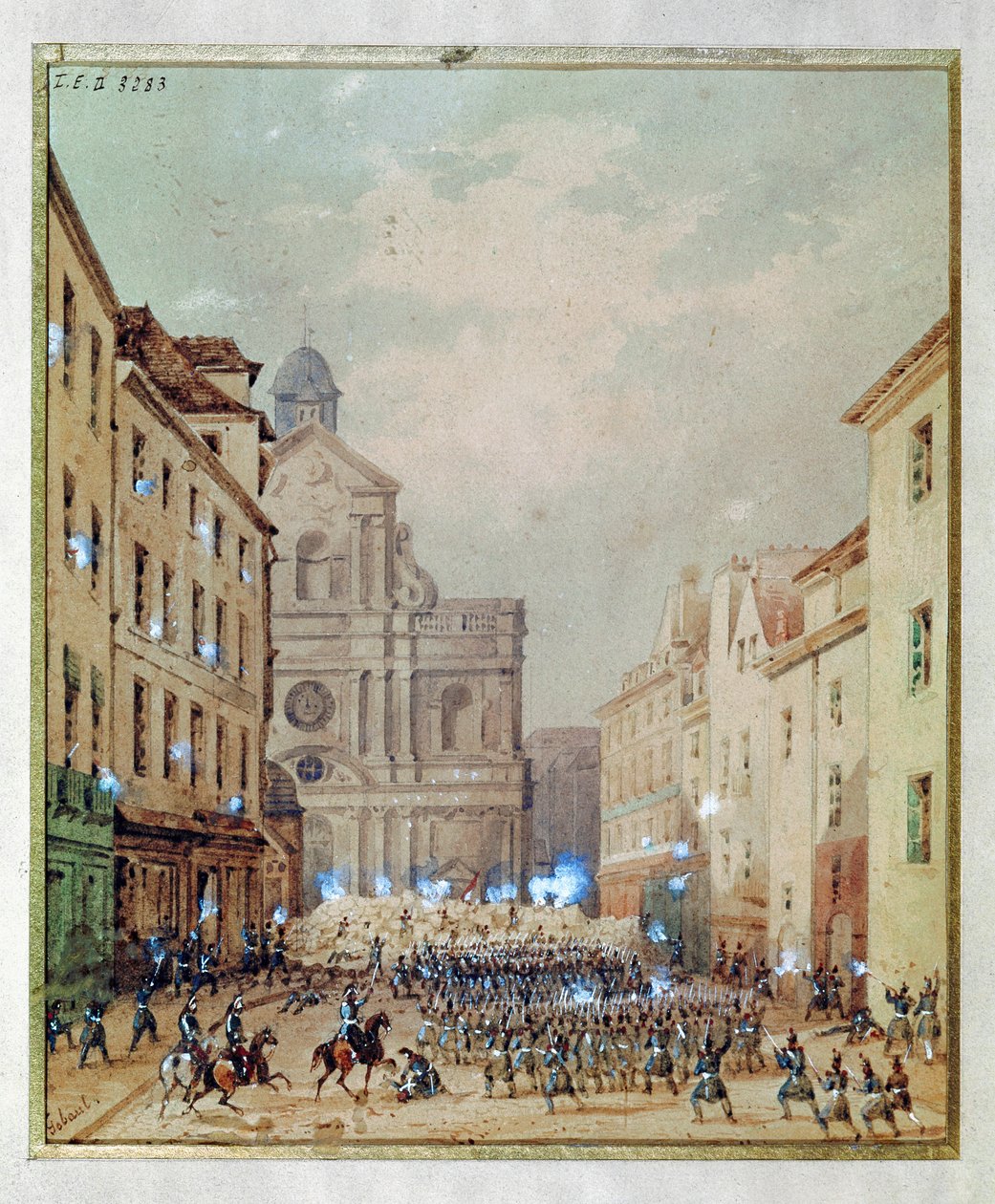 Barricade in the rue Culture-Sainte-Catherine by Gaspard Gobaut