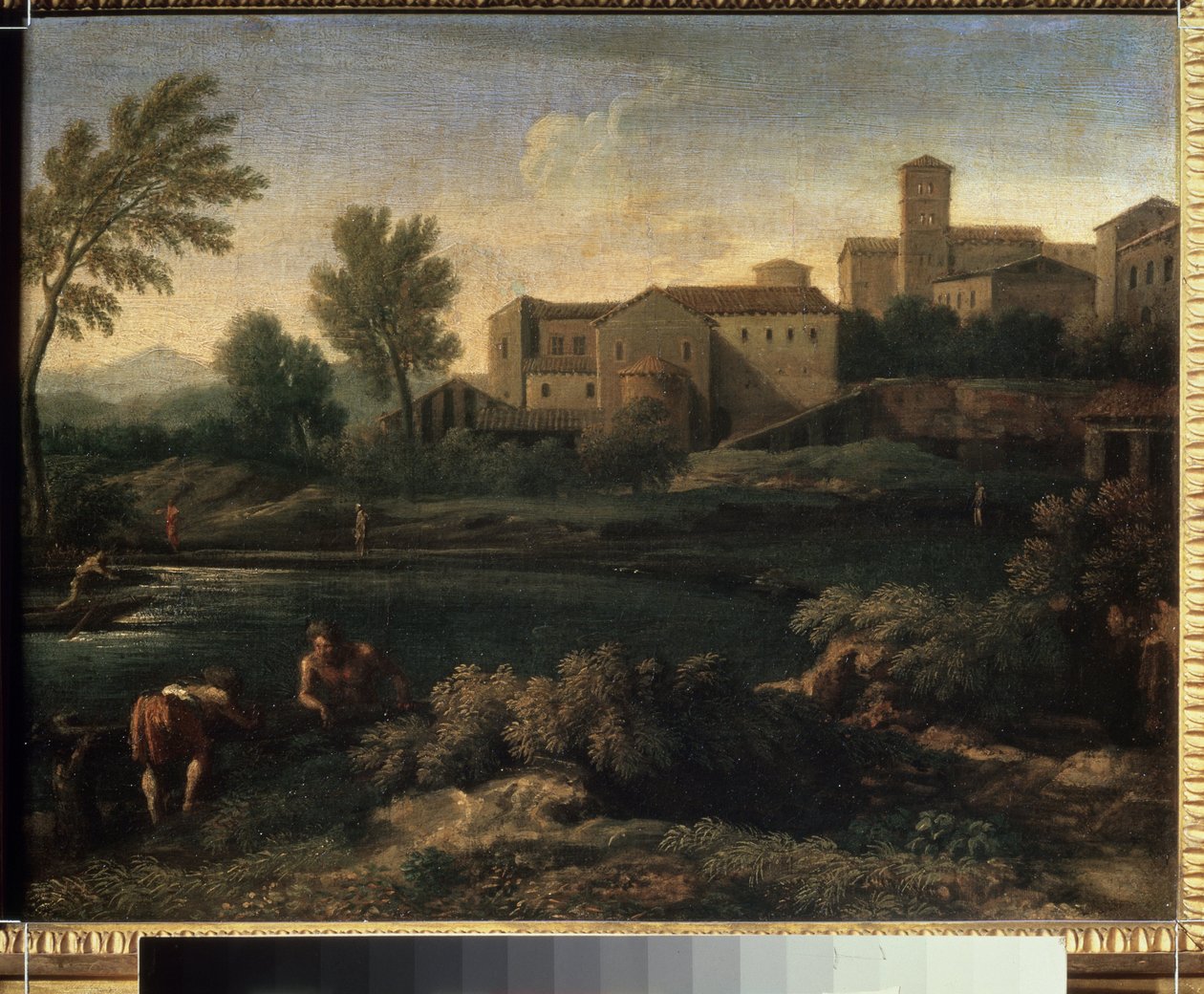 A Small Town in Latium by Gaspard Poussin Dughet