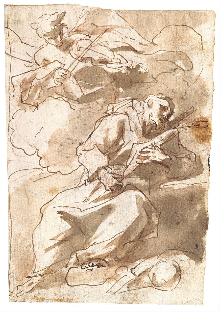 An Angelic Minstrel Appears to Saint Francis by Gaspare Diziani