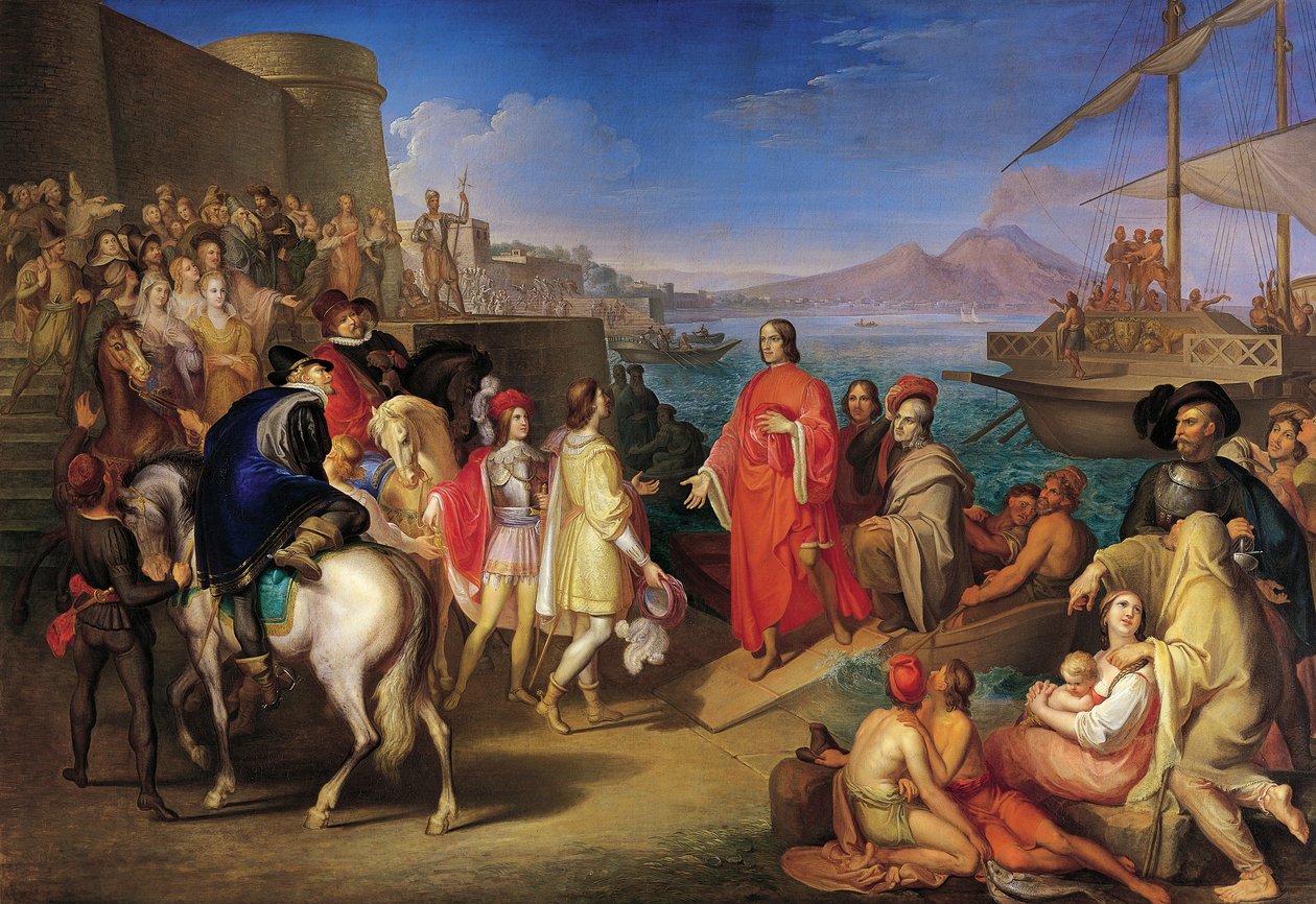 Landing of Lorenzo the Magnificent in Naples, by Gaspero Martellini by Gaspero Martellini