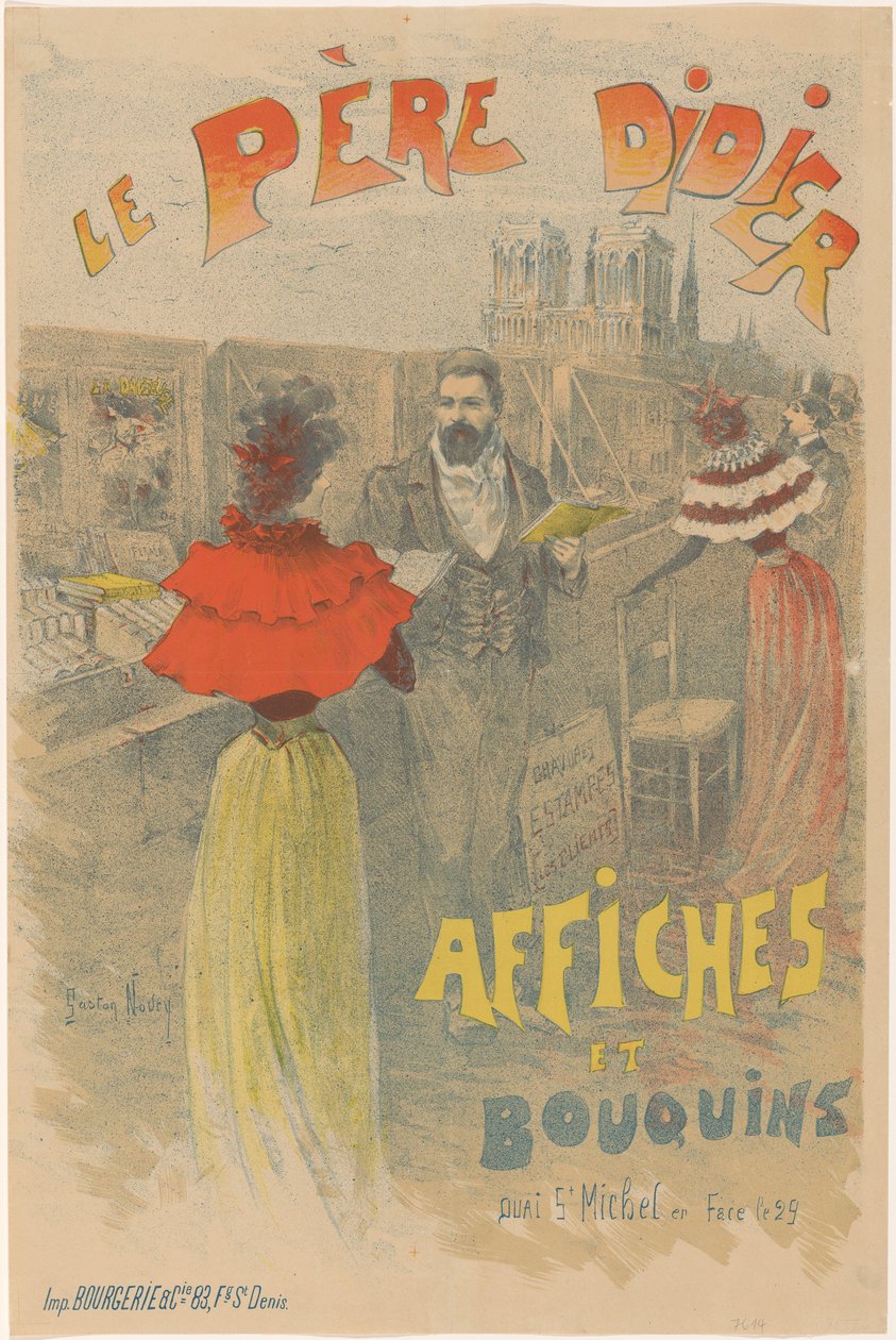 Poster for Le Père Didier, Bookseller and Poster Seller by Gaston Noury