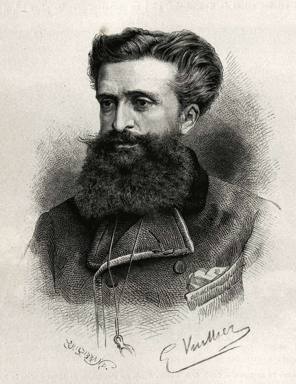 Portrait of Dr. Gustave Lebon (1841-1931) (engraving by G. Vuillier, to illustrate the story La Syria d