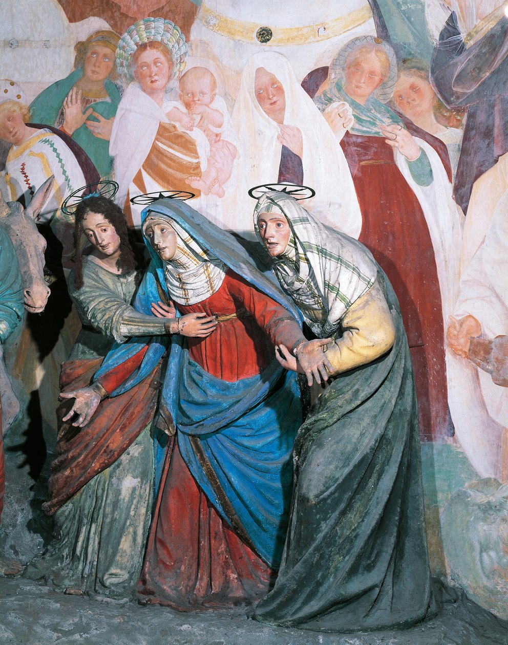 Statues of Holy Women Following Christ (detail) from Crucifixion by Gaudenzio Ferrari, Chapel XXXVIII, Sacred Mountain of Varallo Sesia, Italy by Gaudenzio Ferrari