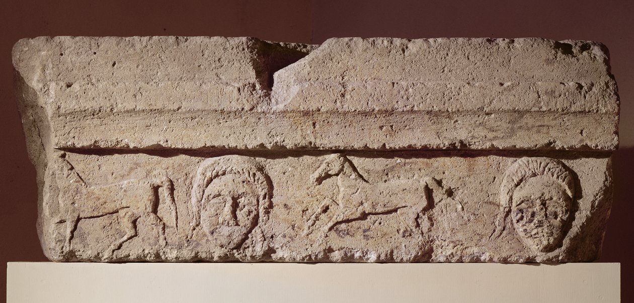 Lintel Frieze with Heads and Horses by Gaulish