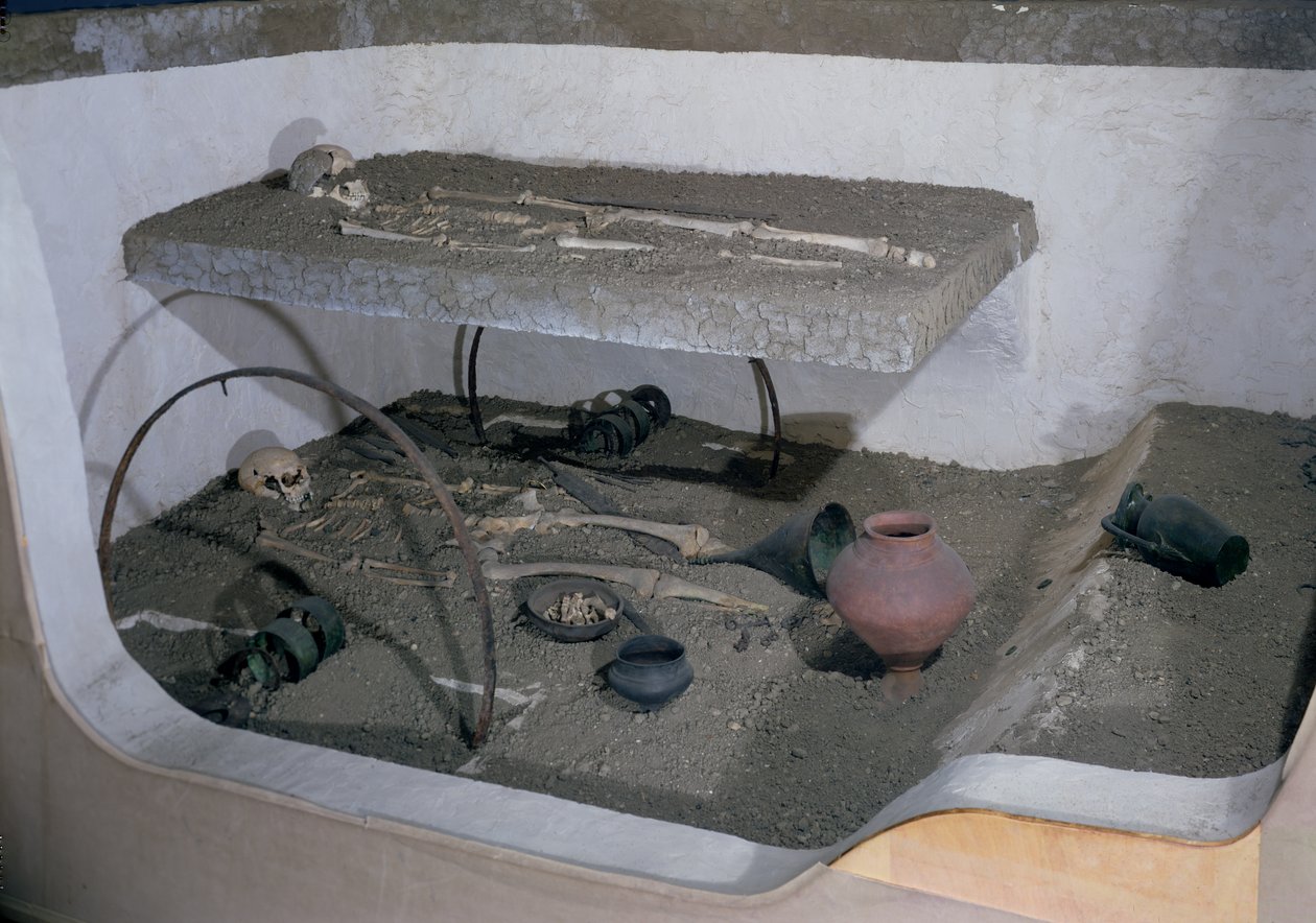 Tomb of a Gaulish chief buried with his chariot and his chariot driver, from La Gorge-Meillet, Somme-Tourbe, Tene I by Gaulish