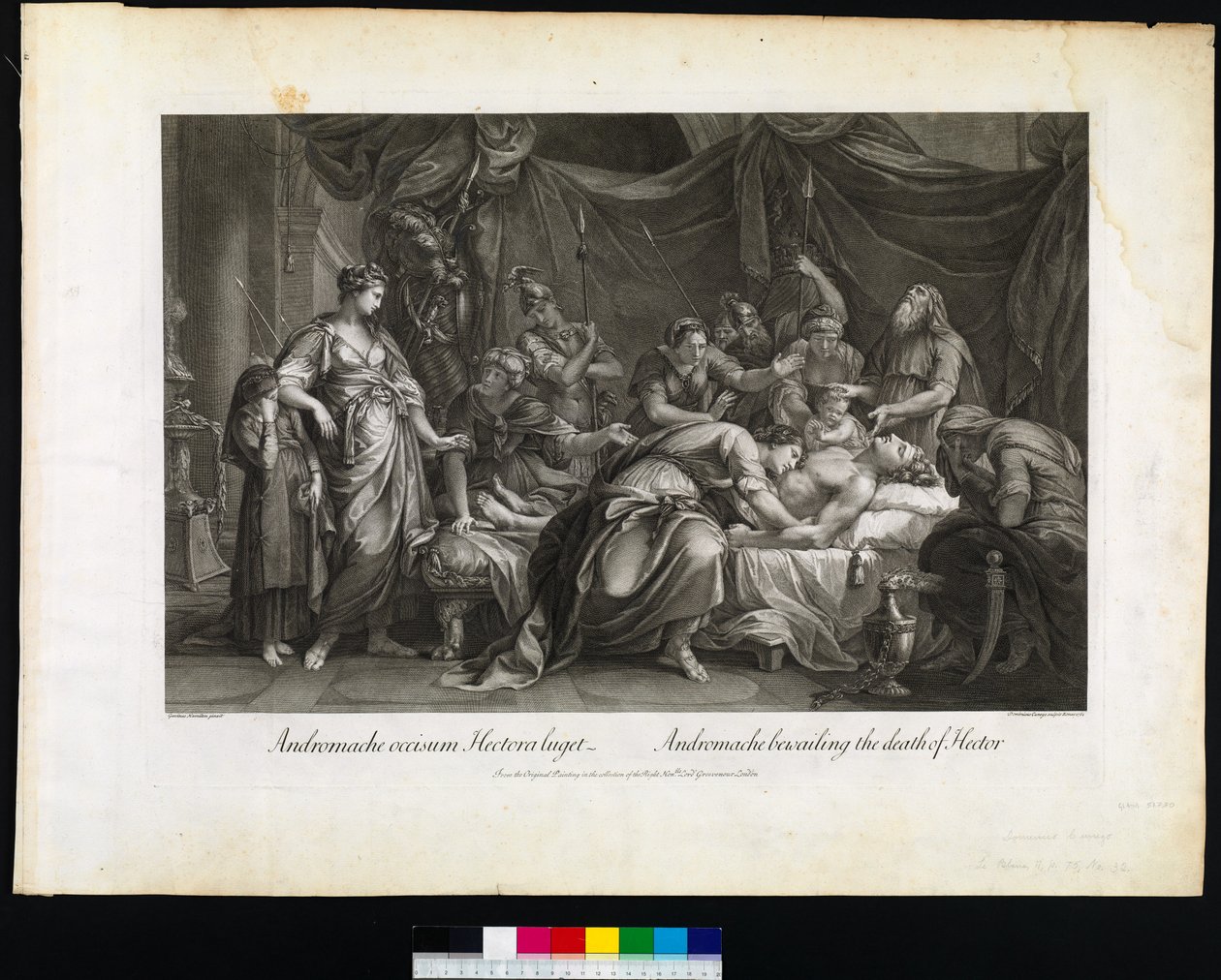 Andromache Bewailing the Death of Hector, Engraved by Domenico Cunego by Gavin after Hamilton
