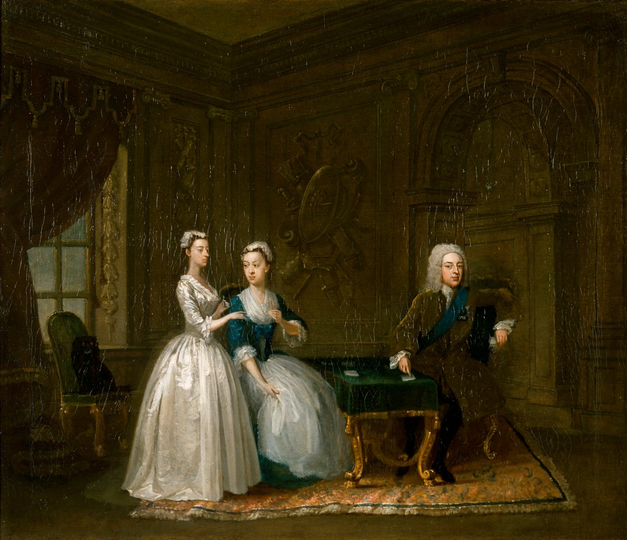 Portrait of John, 2nd Duke of Montagu, his Wife and their Younger Daughter, c1730 by Gawen Hamilton