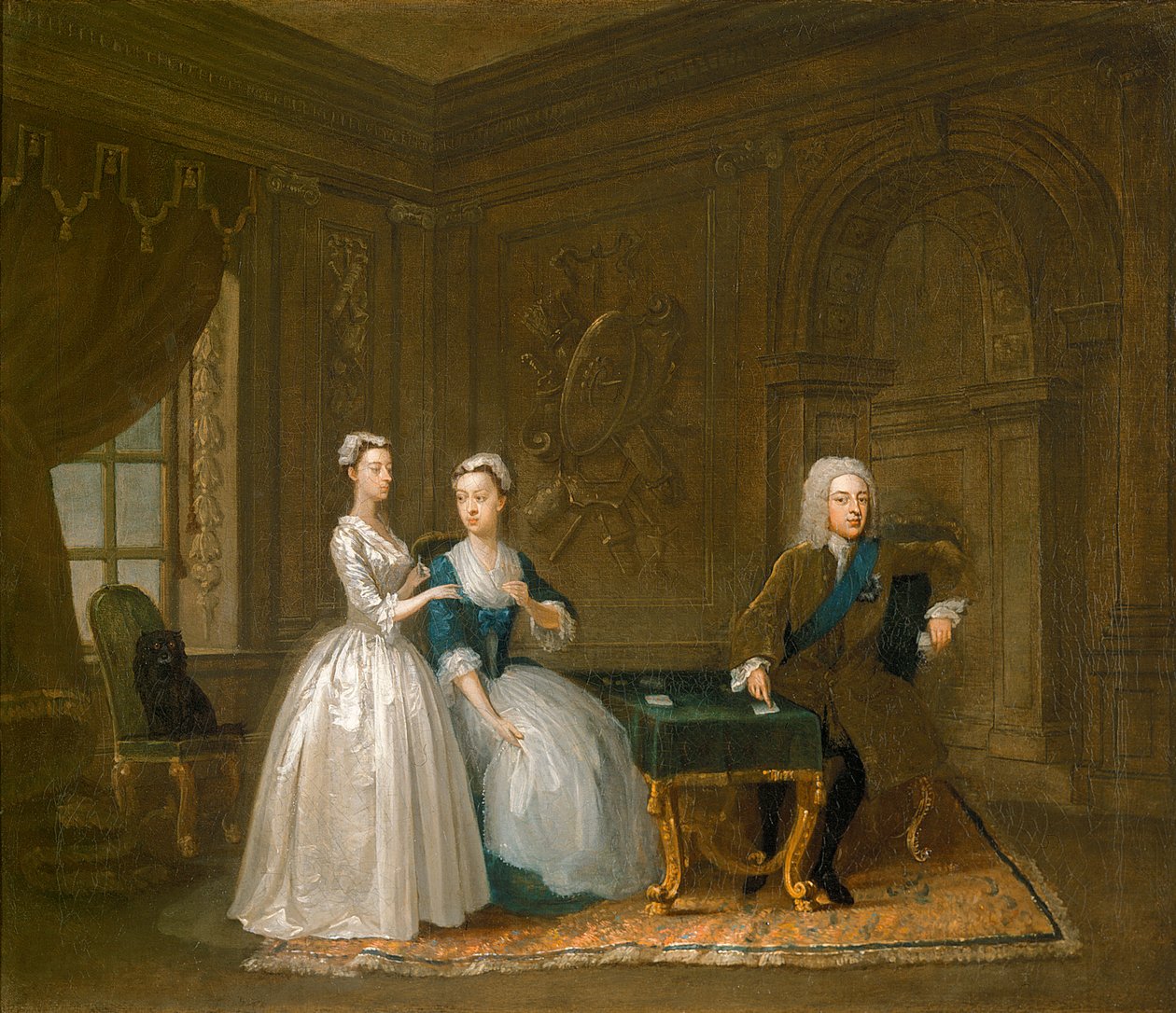 Portrait of John Montagu, his wife and their younger daughter by Gawen Hamilton