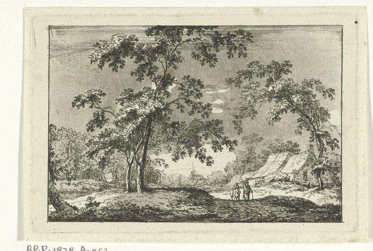 Wooded Landscape with Two Walkers by Geerlig Grijpmoed
