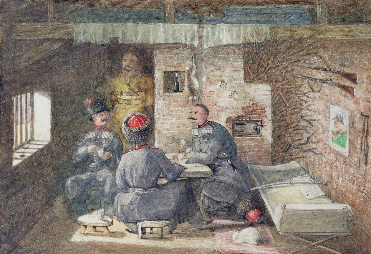 Cossak Hut Interior in Russia, 12 Miles West of Kertch by General E.W. Wray