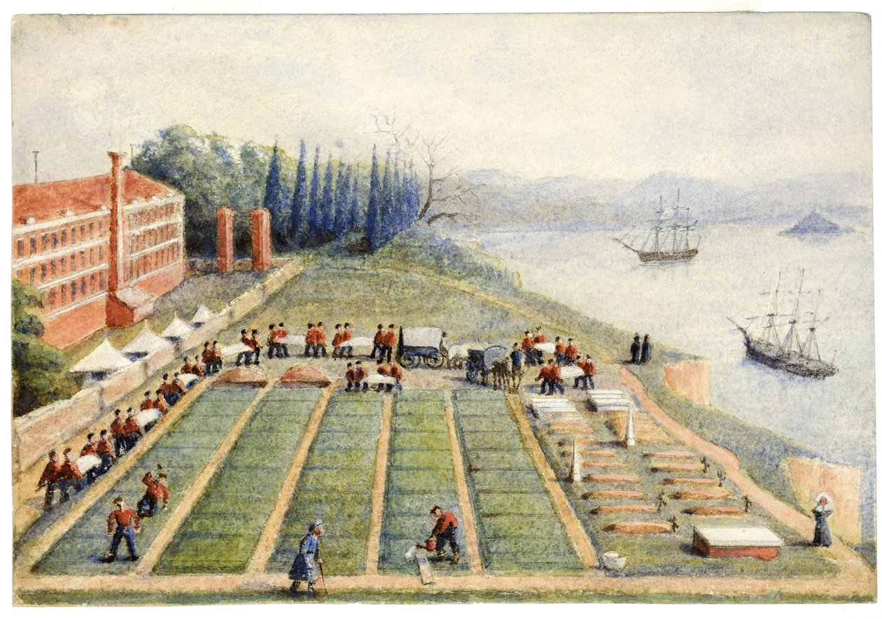 The burial ground at the General Hospital, Scutari, April 1855 by General E.W. Wray