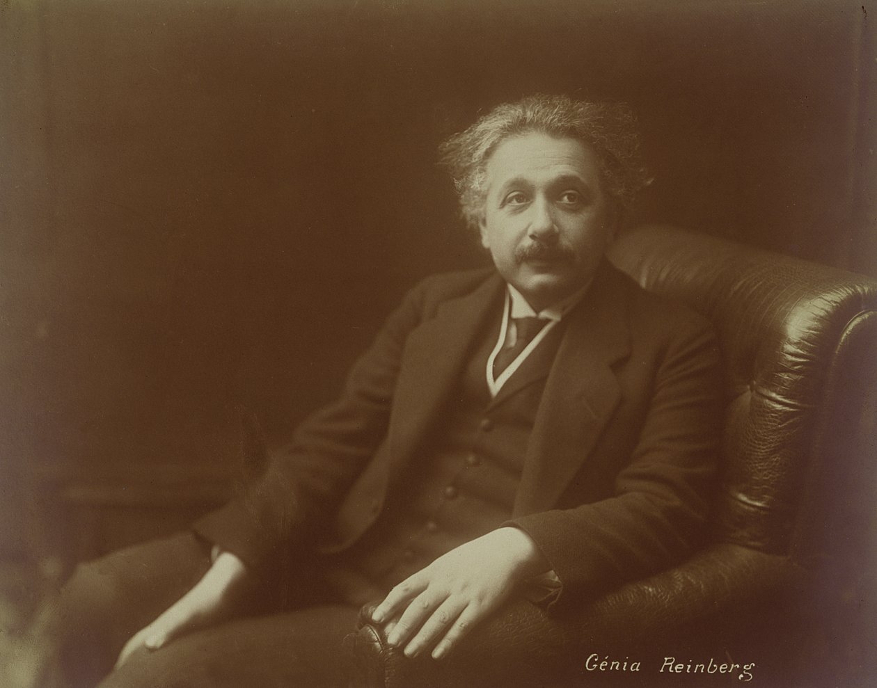 Albert Einstein possibly during his visit to Paris in 1922 by Genia Reinberg