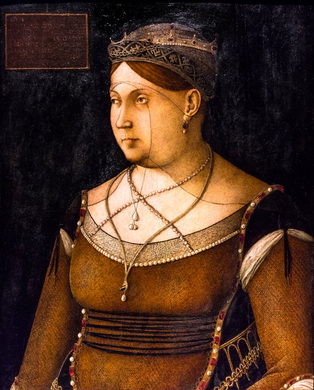 Portrait of Caterina Cornaro, Queen of Cyprus, circa 1500 by Gentile Bellini
