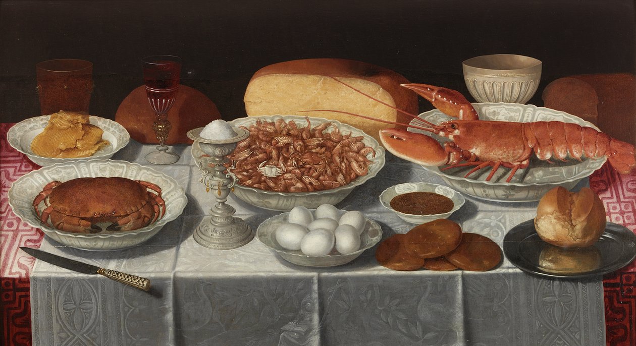 Still Life with Shellfish and Eggs by Georg Flegel