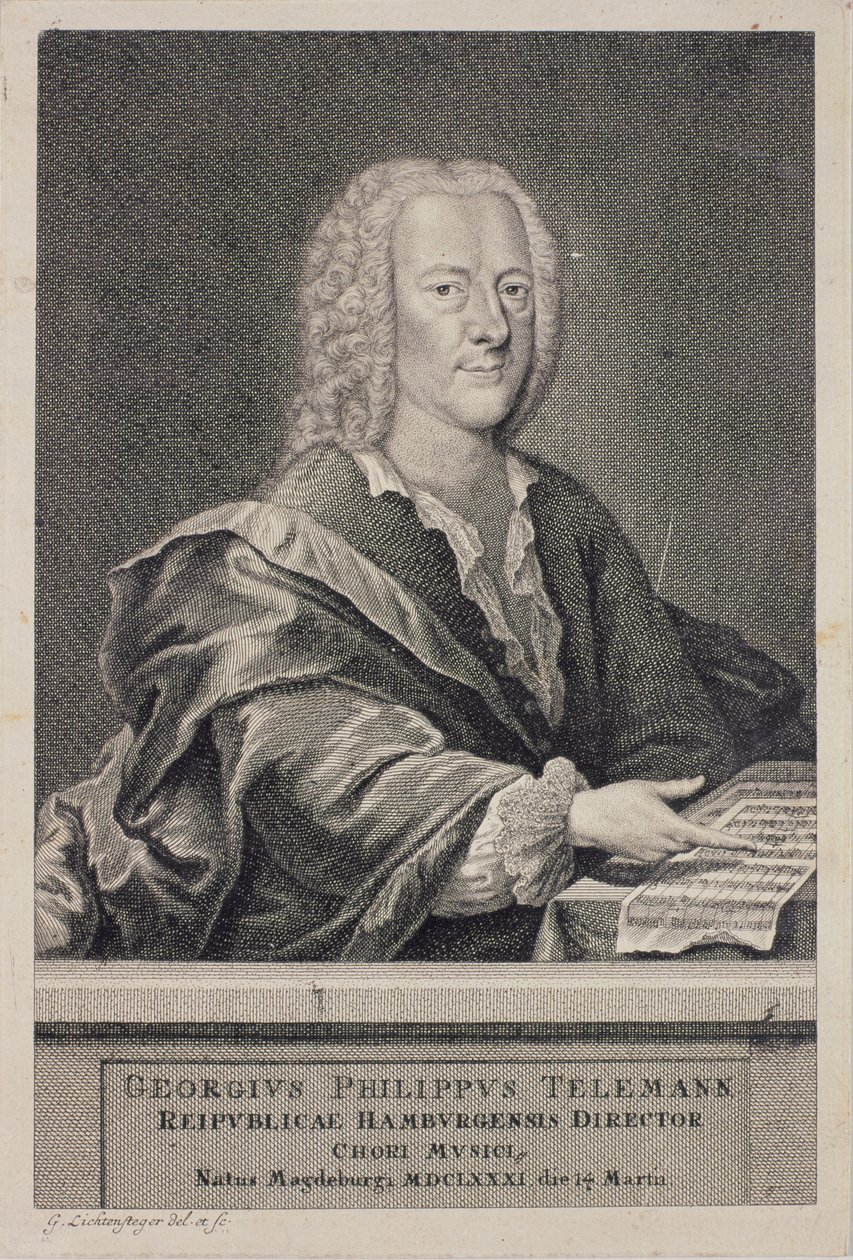 Portrait of Georg Philipp Telemann by Georg Lichtensteger