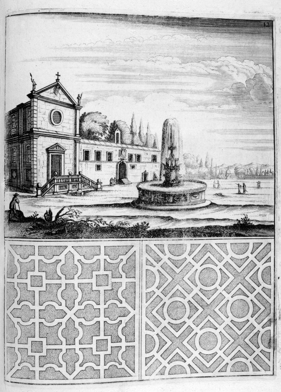 House, fountain and garden design, 1664 by Georg Andreas Bockler