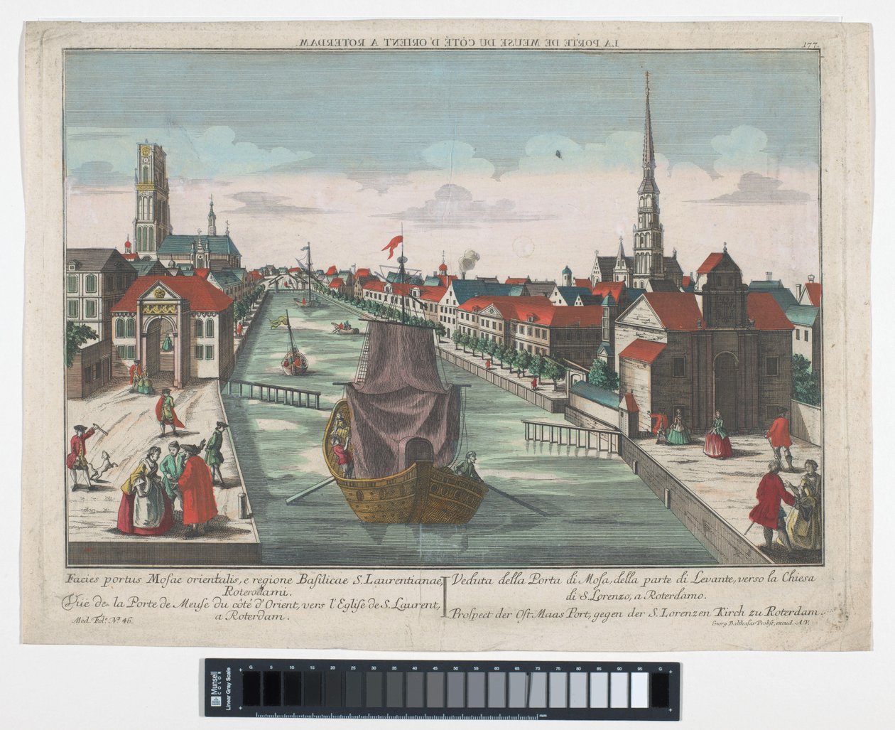 View of the Wester Oude Hoofdpoort and the Ooster Oude Hoofdpoort in Rotterdam by Georg Balthasar Probst